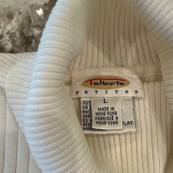 Talbots Cream Ribbed Turtleneck - Picture 2 of 5